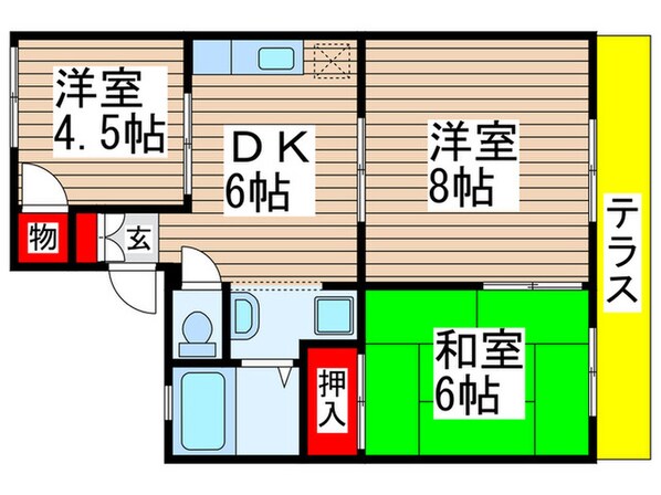 コーポサングリーンの物件間取画像